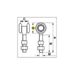 Nosač visećih vrata fi 24 mm x 65 mm, M 8, sa 2 ABS kotača - Slika 2