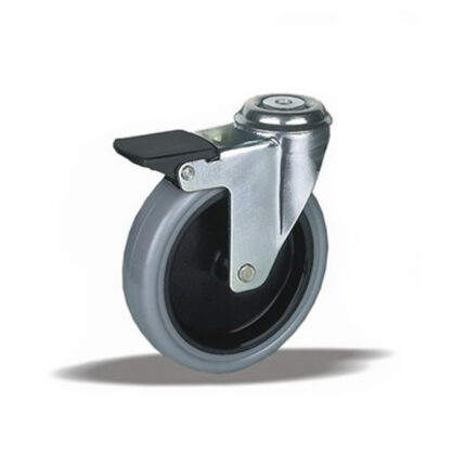 1874 - LIV kotač metalni okretni sa rupom i kočnicom,sivi, Ferro-pack Vitez BiH