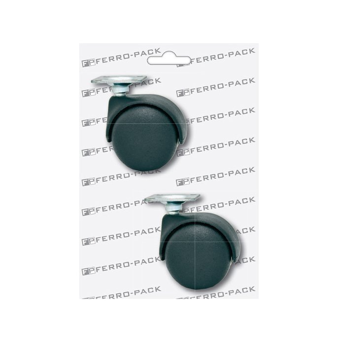 P2095 PVC kotač , sa pločicom crni ; 2 kom,Ferro-pack,Vitez,BiH