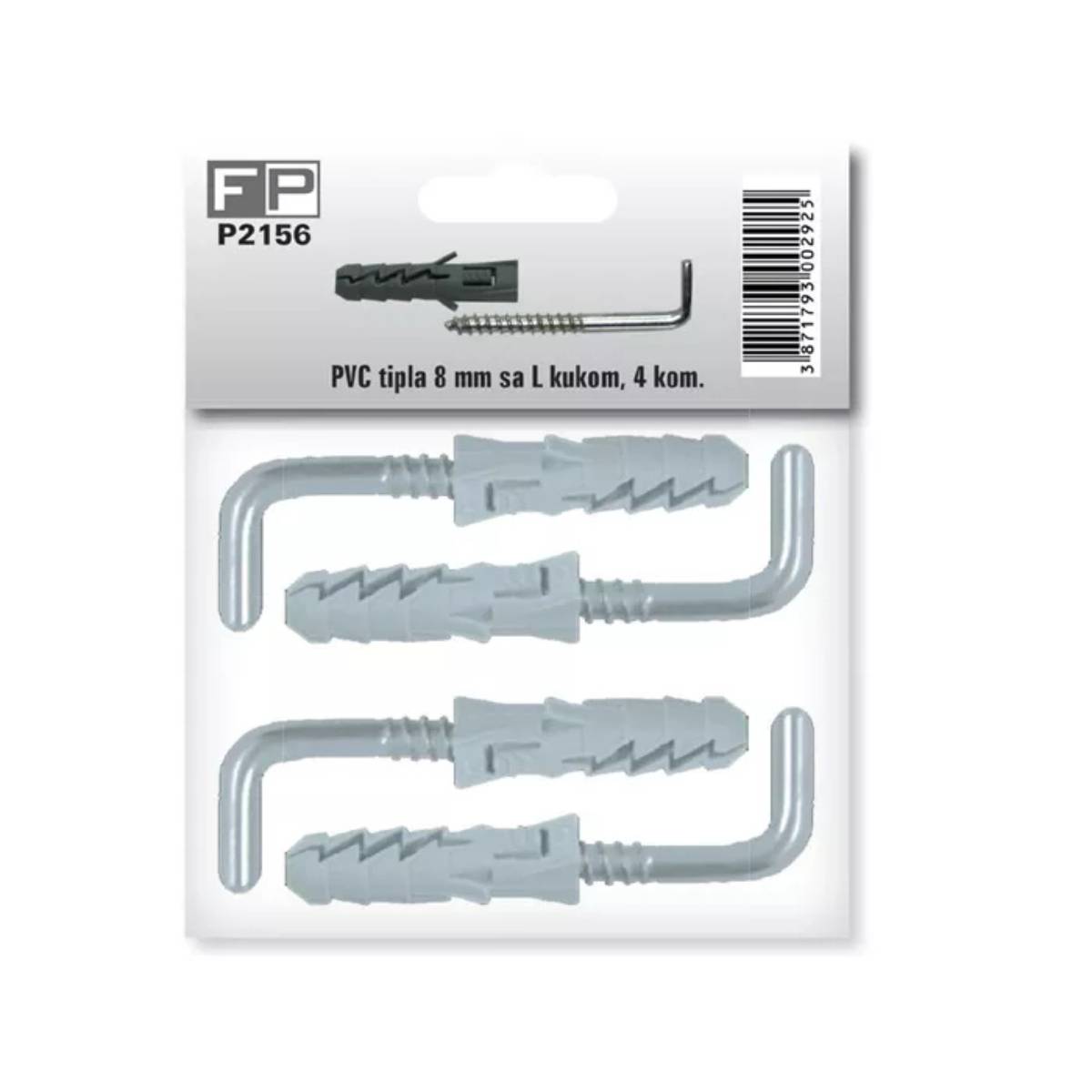 PVC tipla 12 mm sa L kukom, 2 kom