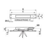 Rubni zatvarač za metalna vrata - ukopavajuči, 152 x 20 mm, M8 - Slika 3