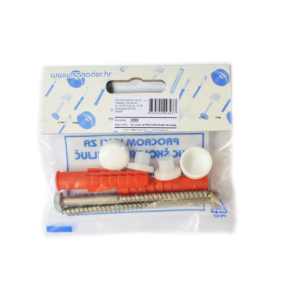 3090 - Vijci za WC školjku PROCROM - INOX 6x90 mm, sa kapicom, par, sa PP tiplom,Ferro-pack