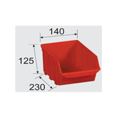 2163 - Plastična kutija TA 3, 125 x 140 x 230 mm, crvena,Ferro-pack