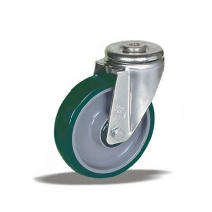 3368 - Liv kotač sa rupom M12 PA fi 125 mm okretni poliuretan zeleni -200kg,Ferro-pack