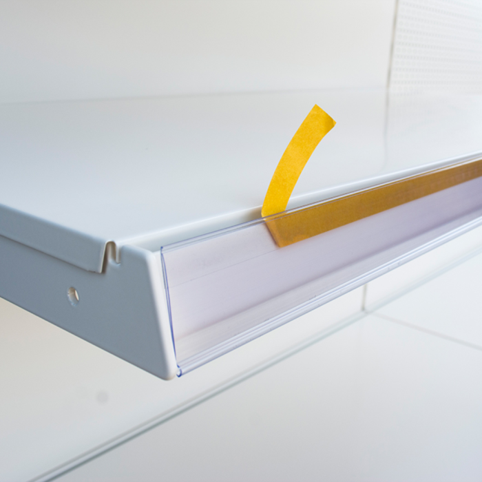 TM20 - TEGOMETAL PVC nosač cijena samoljepljivi, prozirni | 1238 x 40 mm - Slika 2