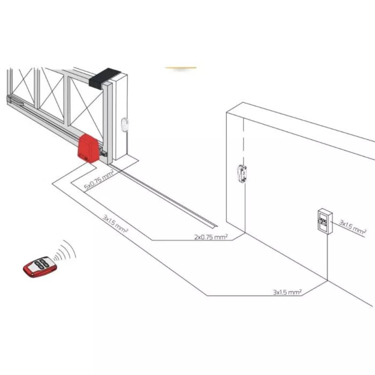 Motor za kliznu kapiju DEIMOS, 24V, 400 kg - SET