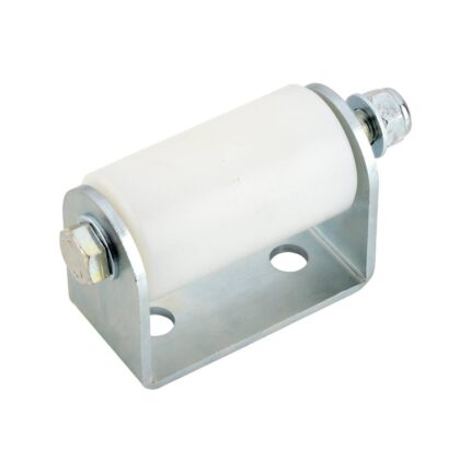 Bočni PVC - nylon kotač za kliznu kapiju, fi 60 x 122 mm, sa bočnim nosačem, bijeli