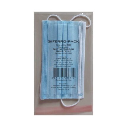 Zaštitna troslojna maska za lice (vrečice)