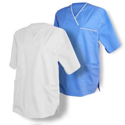 Bluza V-preklop , plava/bijela S - 4XL