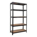 Metalna polica s 5 katova – 179 x 90 x 40 cm, 175 kg/1 – crna