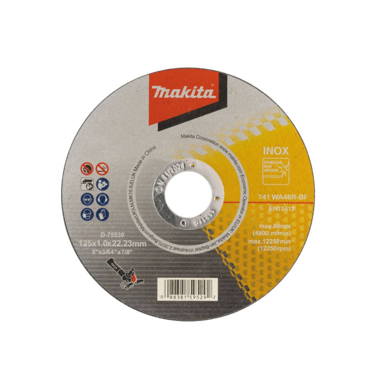 MAKITA rezna ploča za INOX WA46R, 125 x 1 x 22 mm - D-75530 MAKITA rezna ploča za INOX WA46R, 125 x 1 x 22 mm - D-75530