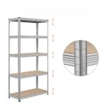 Metalna polica s 5 katova - 180 x 90 x 40 cm - Metalik siva (Zn) - Slika 6