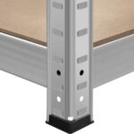 Metalna polica s 5 katova – 180 x 90 x 40 cm – Metalik siva (Zn)