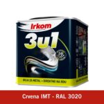 IRKOM boja za metal 3u1 – Crvena IMT, RAL 3020 – 1 kg
