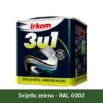 IRKOM boja za metal 3u1 – Svijetlo zelena, RAL 6002 – 1 kg
