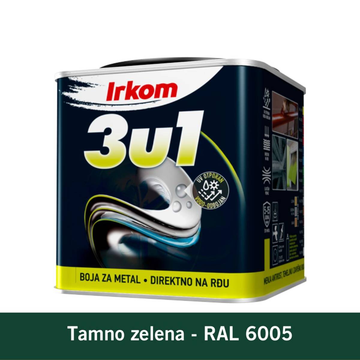 IRKOM-boja-za-metal-3u1-Tamno-zelena-RAL-6005-1-kg IRKOM boja za metal 3u1 – Tamno zelena, RAL 6005 – 1 kg