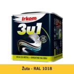 IRKOM boja za metal 3u1 – Žuta, RAL 1018 – 1 kg
