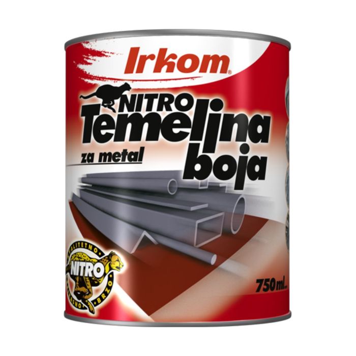 IRKOM nitro temeljna boja za metal CRVENA - 0,75 L IRKOM nitro temeljna boja za metal SIVA - 0,75 L - Slika 1