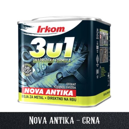 IRKOM boja za metal 3u1 – Nova Antika – CRNA – 1 kg