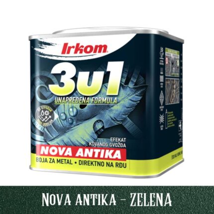 IRKOM boja za metal 3u1 – Nova Antika – ZELENA – 1 kg