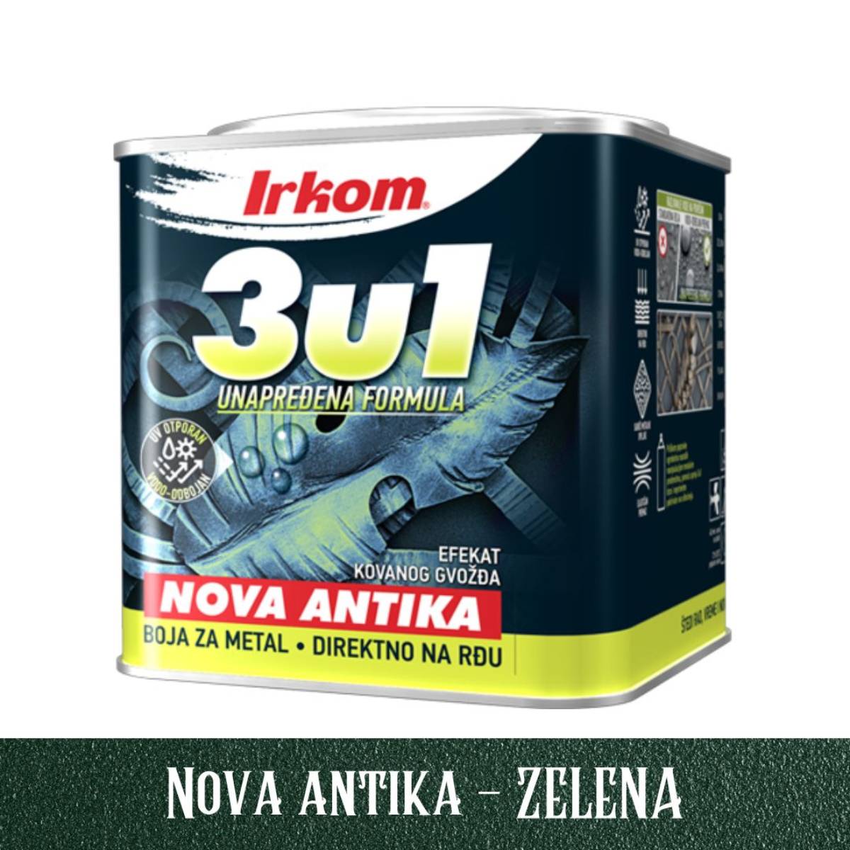 IRKOM-boja-za-metal-3u1-Nova-Antika-ZELENA-1-kg IRKOM boja za metal 3u1 – Nova Antika – ZELENA – 1 kg