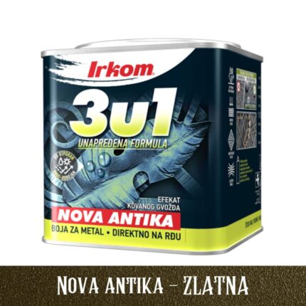 IRKOM boja za metal 3u1 - Nova Antika - ZLATNA - 1 kg
