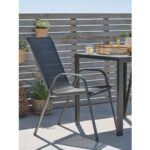 Vrtna stolica tekstilen 55 x 75 x 95 cm – crna