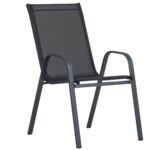 Vrtna stolica tekstilen 55 x 75 x 95 cm – crna