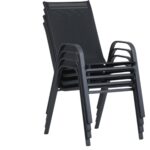 Vrtna stolica tekstilen 55 x 75 x 95 cm – crna