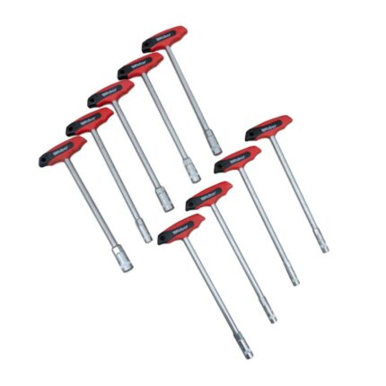 WEBER set nasadnih ključeva sa T ručkom 6 do 14 mm u PVC kovčegu, 9 komada