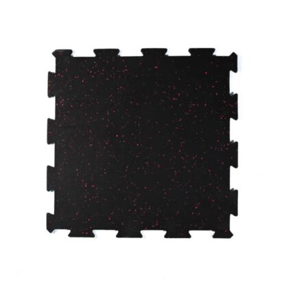 Podna guma PUZLA crna sa crvenim flekicama 50 x 50 x 1 cm