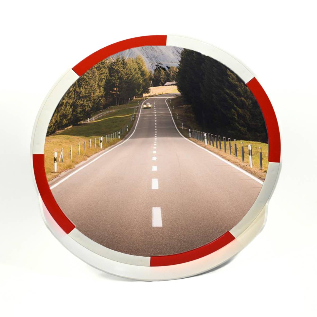 Ogledalo zidno zaobljeno, akrilno, bijelo - crveno, fi 80 cm Ogledalo zidno zaobljeno, akrilno, bijelo - crveno, fi 80 cm