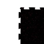 Podna guma PUZLA crna sa crvenim flekicama 50 x 50 x 1 cm