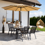 Vrtni metalni stol sa kaljenim staklom, 120 x 70 cm - AM-094 - Slika 2