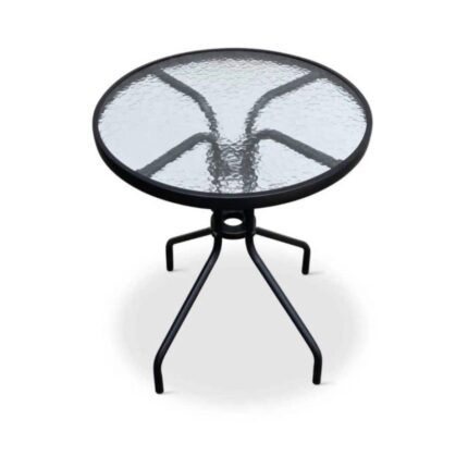 Vrtni metalni stol sa kaljenim staklom, 60 x 70 cm - okrugli, AM-070