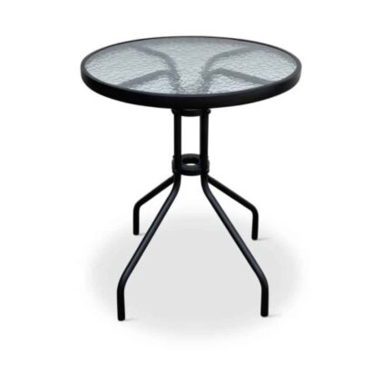 Vrtni metalni stol sa kaljenim staklom, 80 x 70 cm - okrugli, AM-072