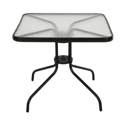 Vrtni metalni stol sa kaljenim staklom, 80 x 80 x 70 cm - četvrtasti, AM-073A