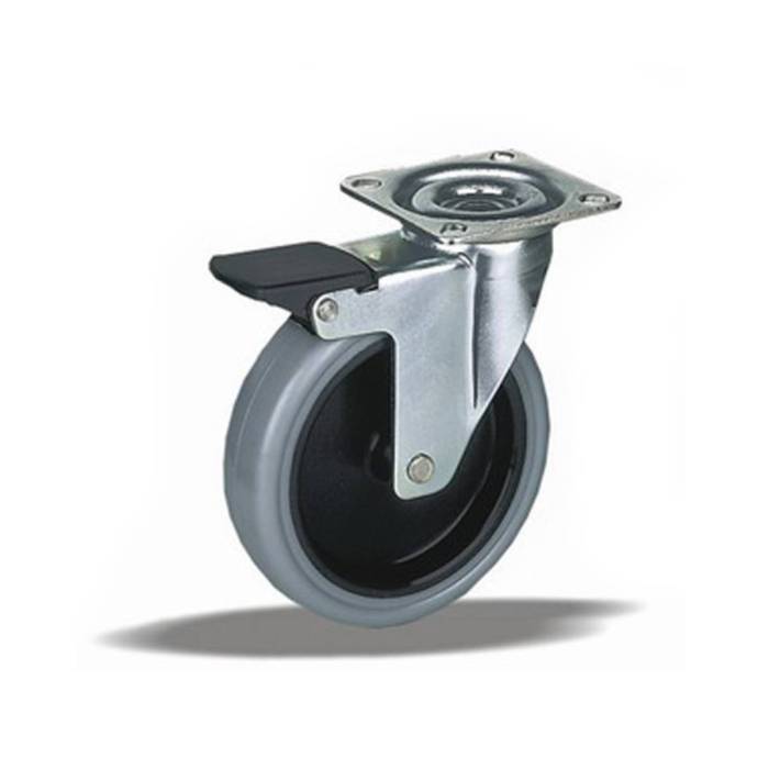 LIV kotač metalni okretni sa kočnicom, fi 50 mm, KG-30, sivi LIV kotač metalni okretni sa kočnicom, fi 50 mm, KG-30, sivi