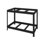 Metalna polica / radni stol 87 x 120 x 60 cm sa MDF ispunom, sa 2 sprata, 600/1 kg, crna - Slika 2