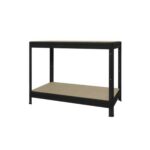 Metalna polica / radni stol 87 x 120 x 60 cm sa MDF ispunom, sa 2 sprata, 600/1 kg, crna - Slika 3