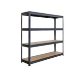 Metalna polica za teške terete 177 x 200 x 60 cm sa MDF ispunom, sa 4 sprata,500/1kg (uk.nosivost 2000kg), crna - Slika 4
