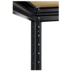 Metalna polica za teške terete 177 x 180 x 60 cm sa MDF ispunom, sa 4 sprata, 500/1kg (uk.nosivost 2000kg), crna