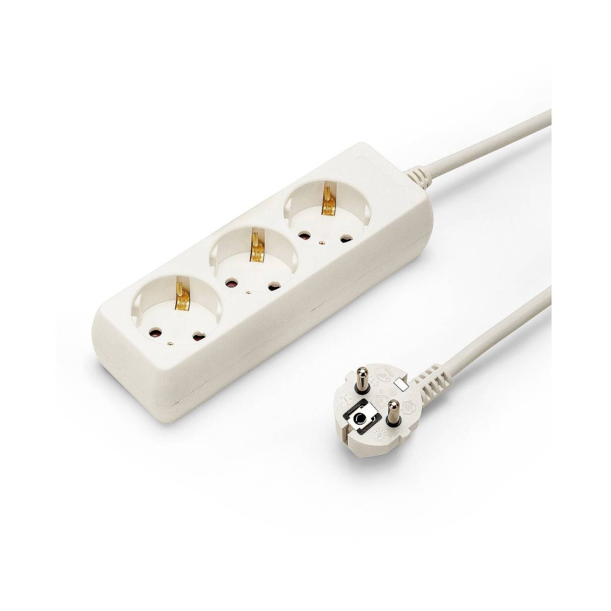 MULTIP-DE-3-Produžni-kabl-1,0-mm-2x1met-sa-3-utičnice-bijeli MULTIP-DE-3 Produžni kabl 1,0mm2 x 1 met sa 3 utičnice, bijeli - Slika 1