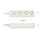MULTIP-DE-4 Produžni kabl 1,0mm2 x 1 met sa 4 utičnice, bijeli - Slika 2